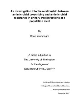 5 Surveillance of the Antibiotic Susceptibility of Bacteria Found in the Urinary Tract in the West Midlands Over a Four Year Period