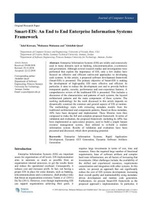 Smart-EIS: an End to End Enterprise Information Systems Framework