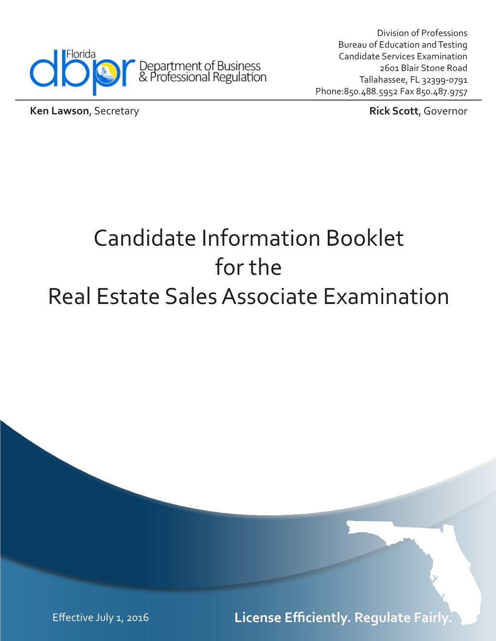 Candidate Information Booklet for the Real Estate Sales Associate