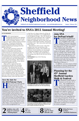 Neighborhood News January / February 2013 1 Sheffield Neighborhood News