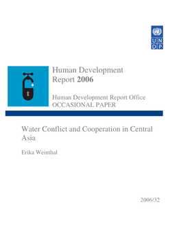 Water Conflict and Cooperation in Central Asia