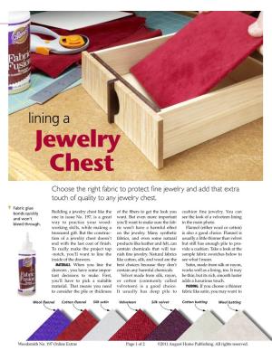 Lining a Jewelry Chest