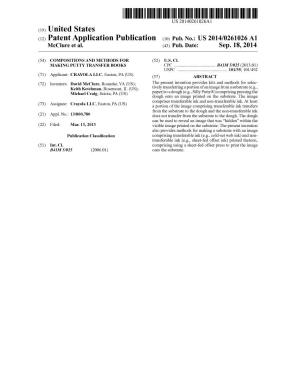 (12) Patent Application Publication (10) Pub. No.: US 2014/0261026 A1 Mcclure Et Al