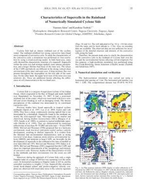 Characteristics of Supercells in the Rainband of Numerically Simulated Cyclone Sidr