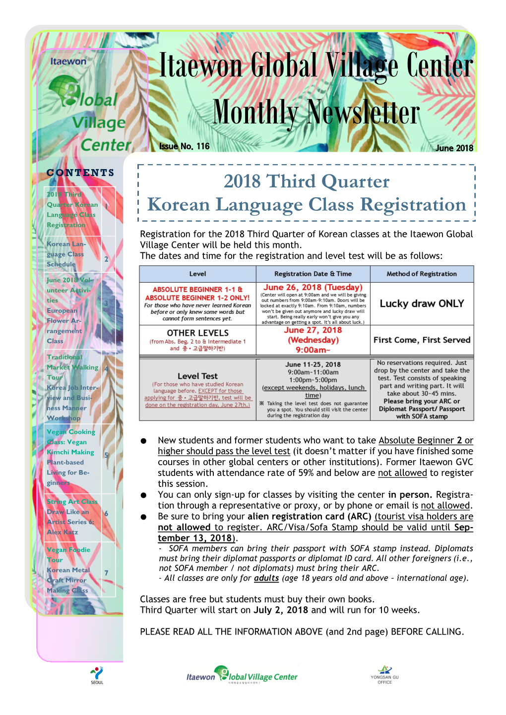 Itaewon Global Village Center Monthly Newsletter