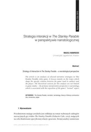 The Stanley Parable W Perspektywie Narratologicznej