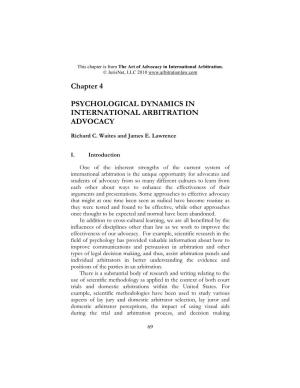 Chapter 4 PSYCHOLOGICAL DYNAMICS in INTERNATIONAL