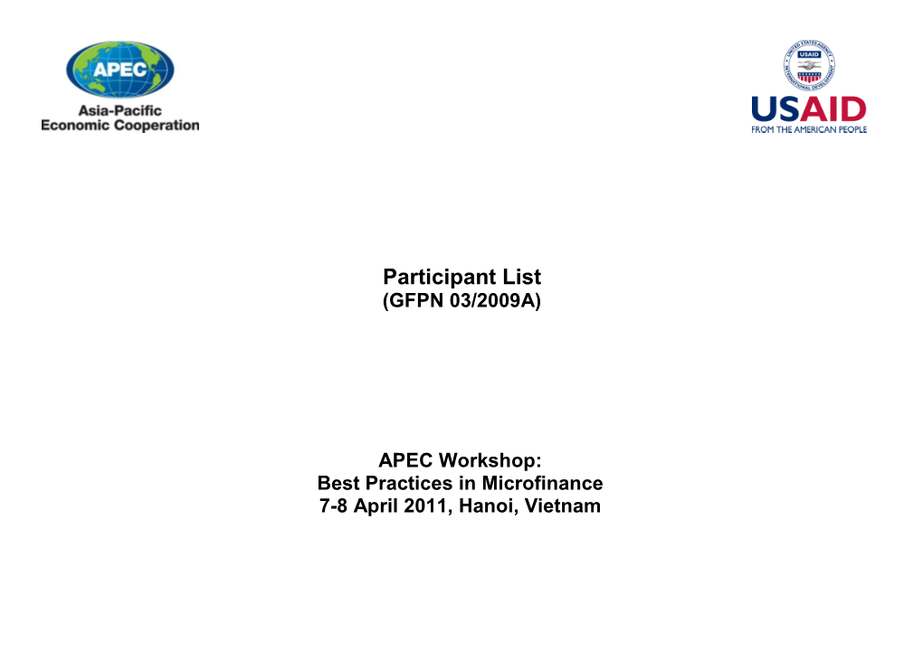 APEC Meeting Documents
