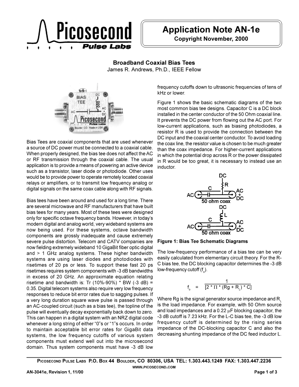 Application Note AN-1E Copyright November, 2000