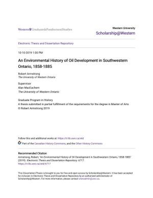 An Environmental History of Oil Development in Southwestern Ontario, 1858-1885