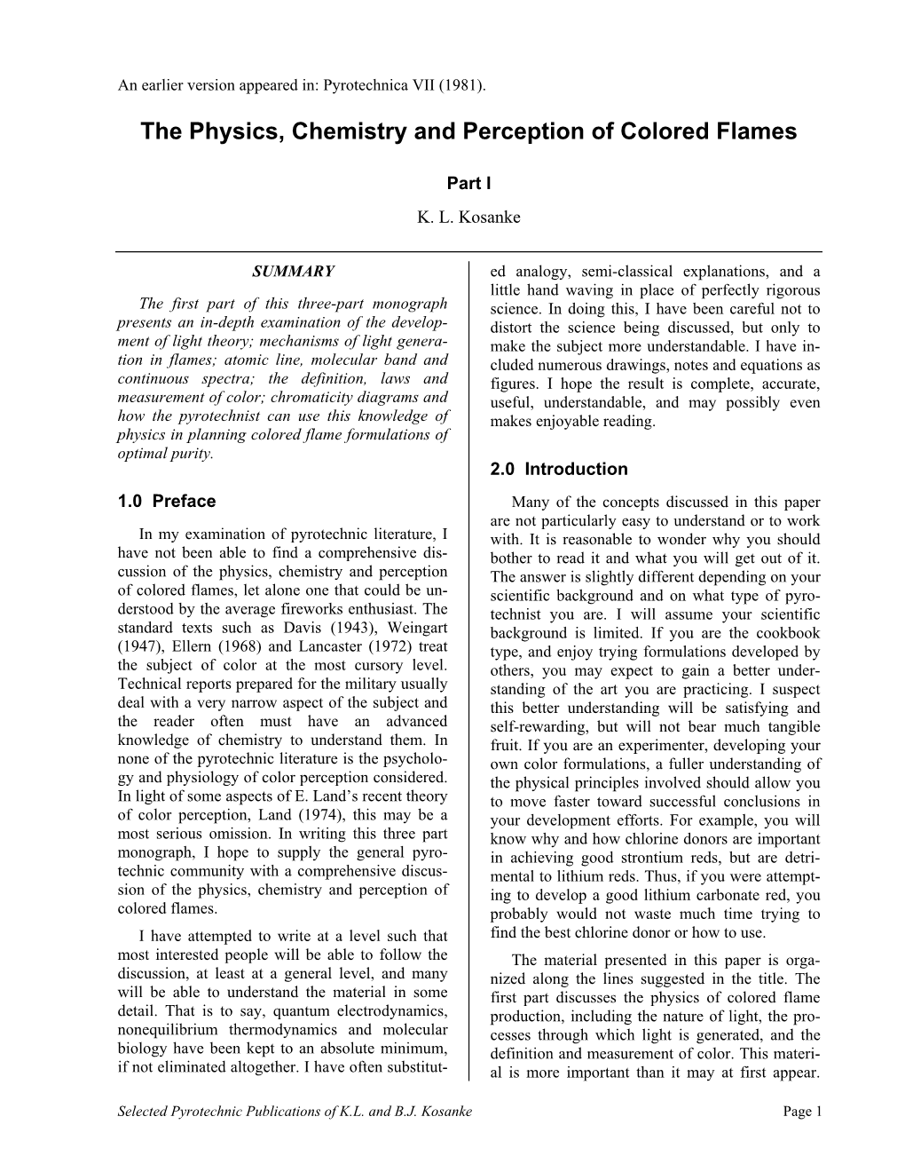 The Physics, Chemistry and Perception of Colored Flames