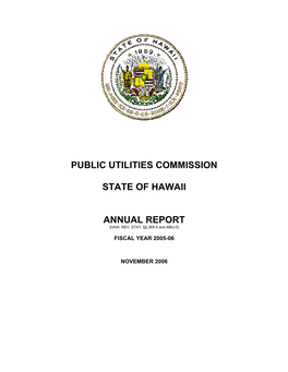 PUC Annual Report–Fiscal Year 2006