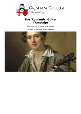 The 'Romantic' Guitar Transcript