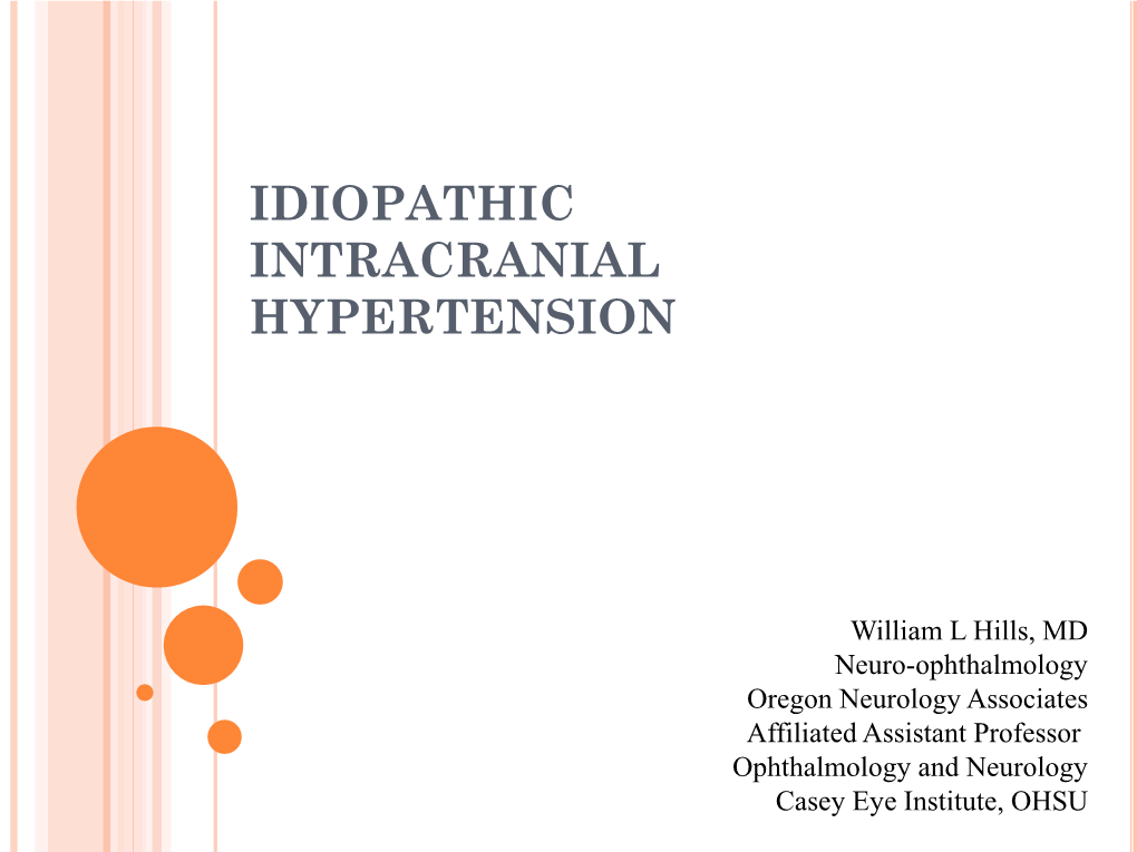 Idiopathic Intracranial Hypertension