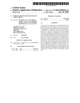 (12) Patent Application Publication (10) Pub. No.: US 2005/0089602 A1 Kvist Et Al