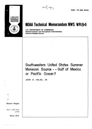 NOAA Technical Memorandum NWS WR84