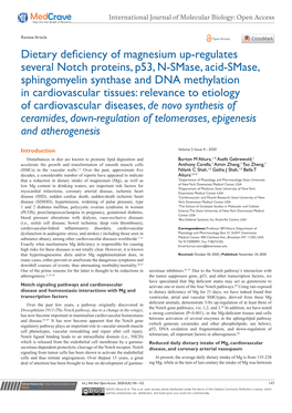 Dietary Deficiency of Magnesium Up-Regulates Several Notch Proteins