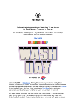 Refinery29's Unbothered Hosts 'Wash Day' Virtual Retreat for Black