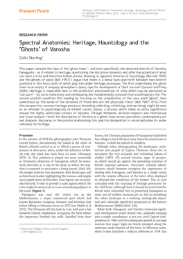 Spectral Anatomies: Heritage, Hauntology and the 'Ghosts'