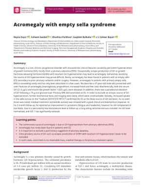 Acromegaly with Empty Sella Syndrome