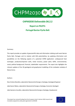 CHPM2030 Deliverable D6.2.2 Report on PILOTS: Portugal Iberian Pyrite Belt
