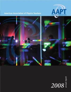 American Association of Physics Teachers 2008 Annual Report