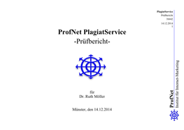 Profnet Plagiatservice -Prüfbericht