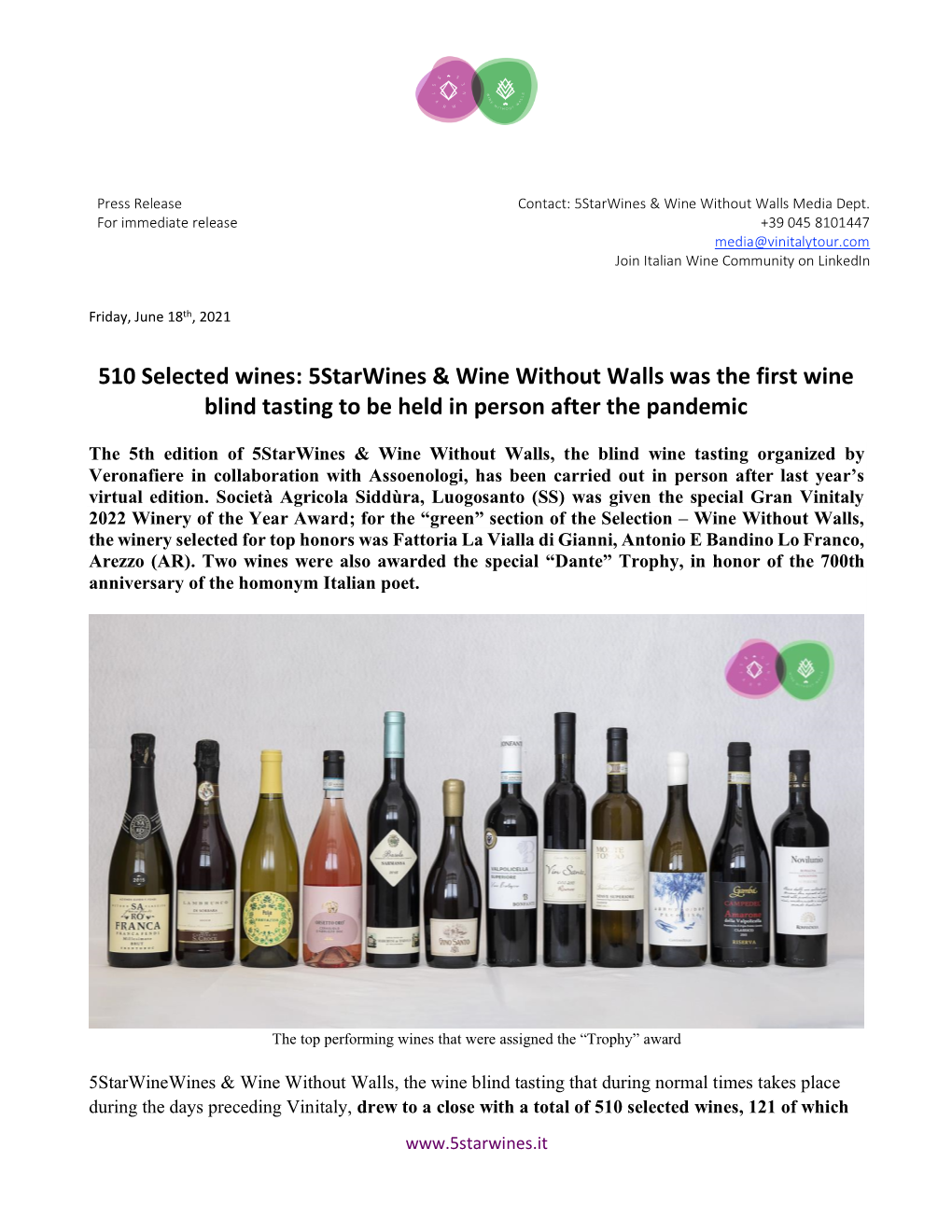 510 Selected Wines: 5Starwines & Wine Without Walls Was the First