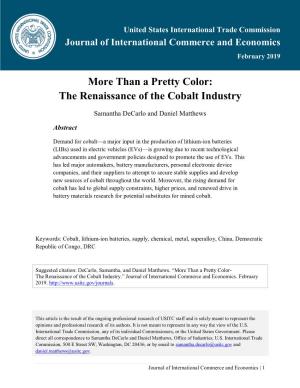 Than a Pretty Color: the Renaissance of the Cobalt Industry