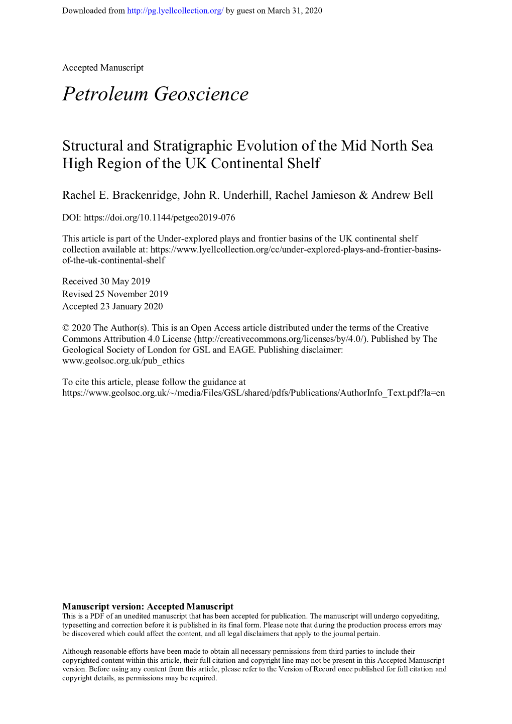 Structural and Stratigraphic Evolution of the Mid North Sea High Region of the UK Continental Shelf