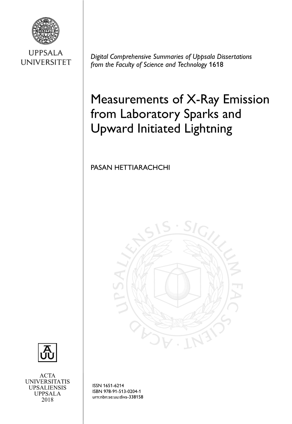 Measurements of X-Ray Emission from Laboratory Sparks and Upward Initiated Lightning