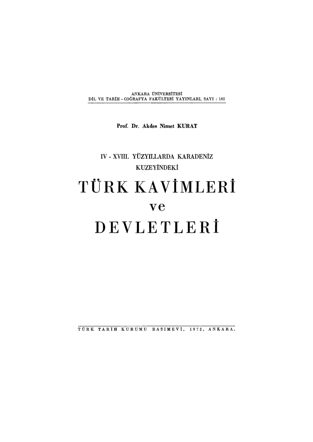 TÜRK Kavimlerl Ye DEVLETLERİ