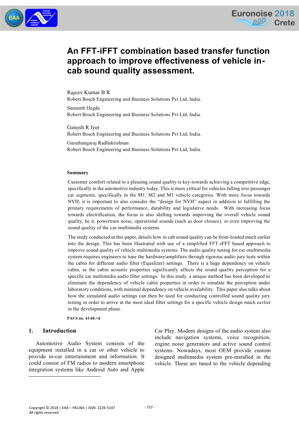 An FFT-Ifft Combination Based Transfer Function Approach to Improve Effectiveness of Vehicle In- Cab Sound Quality Assessment