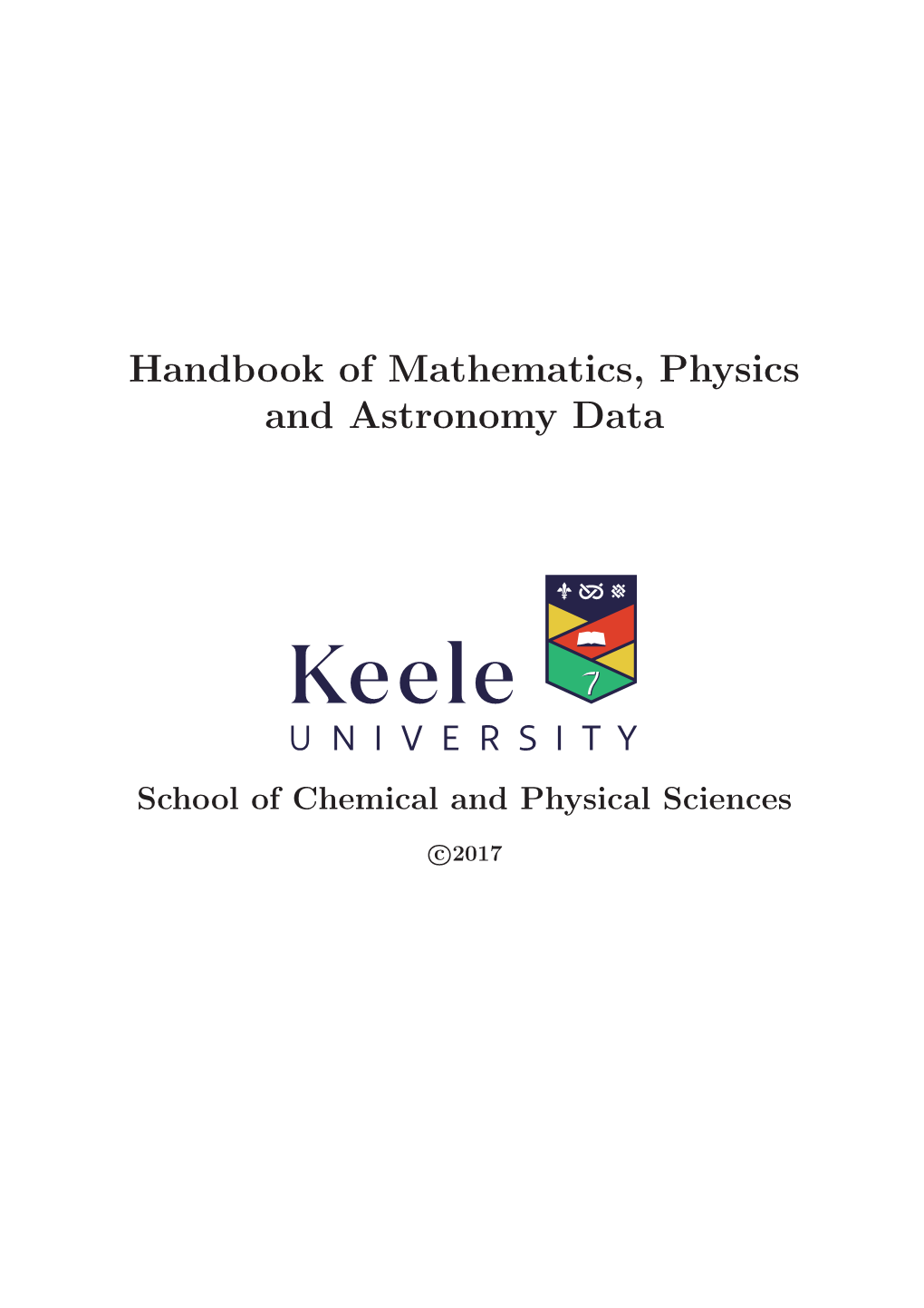 Handbook of Mathematics, Physics and Astronomy Data