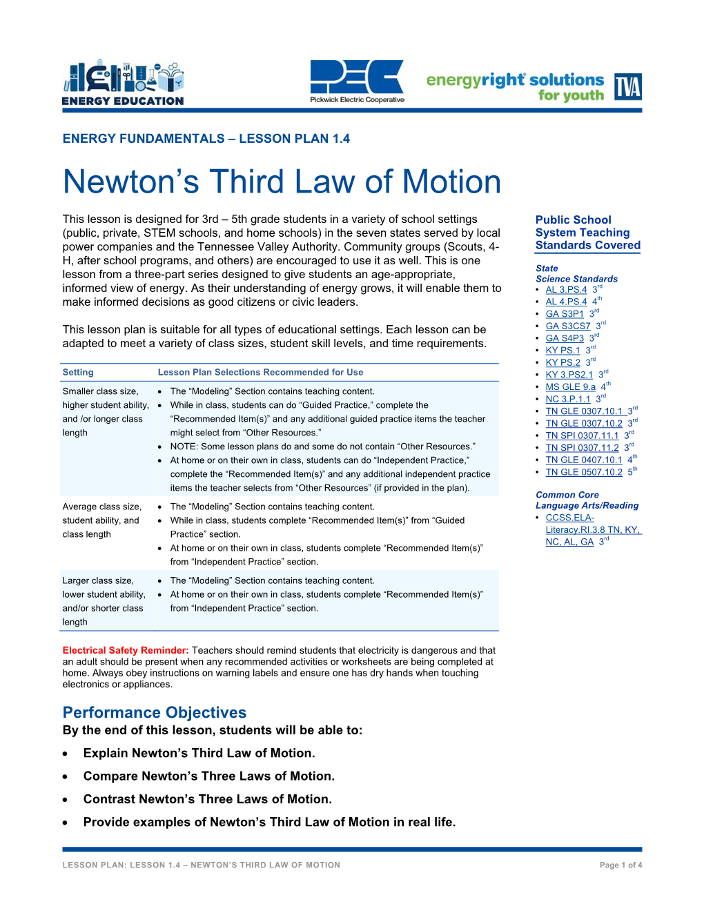 Newton's Third Law of Motion