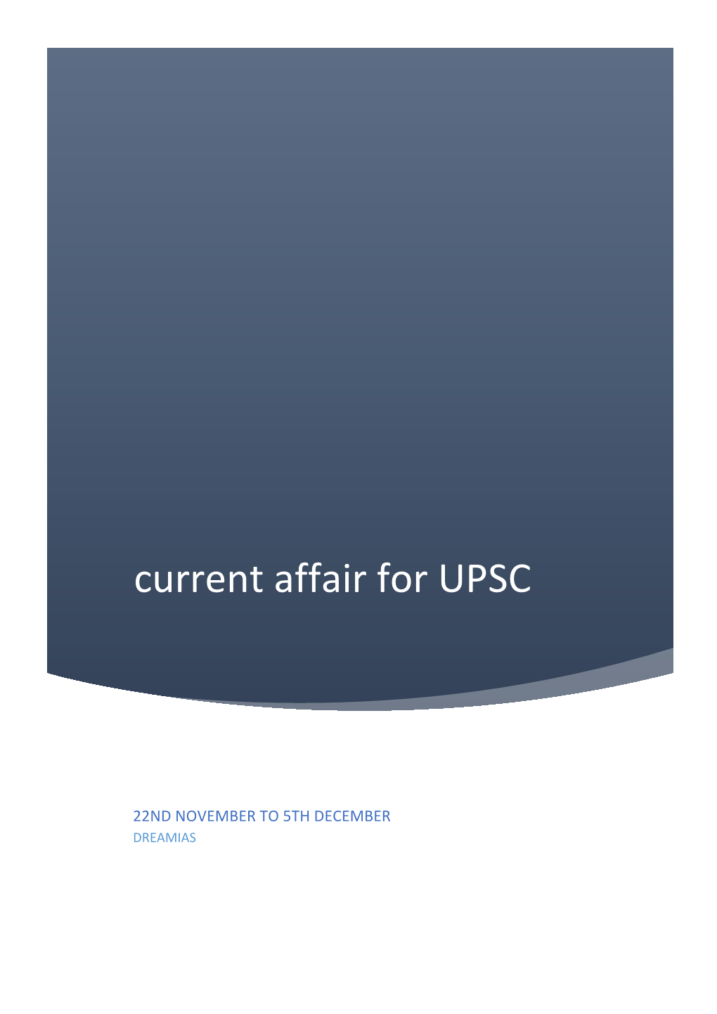 Current Affair for UPSC
