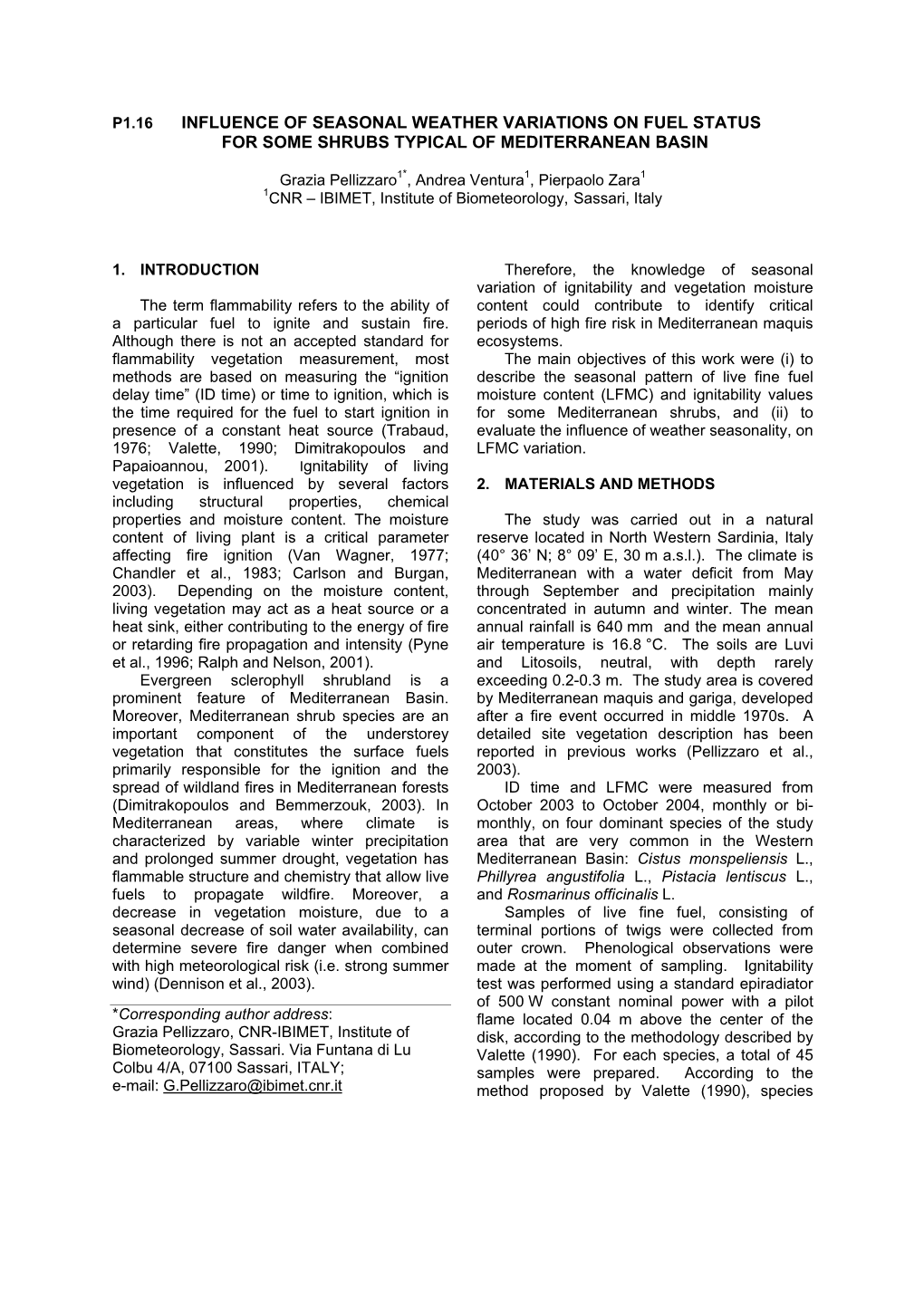 Influence of Seasonal Weather Variations on Fuel Status for Some Shrubs Typical of Mediterranean Basin