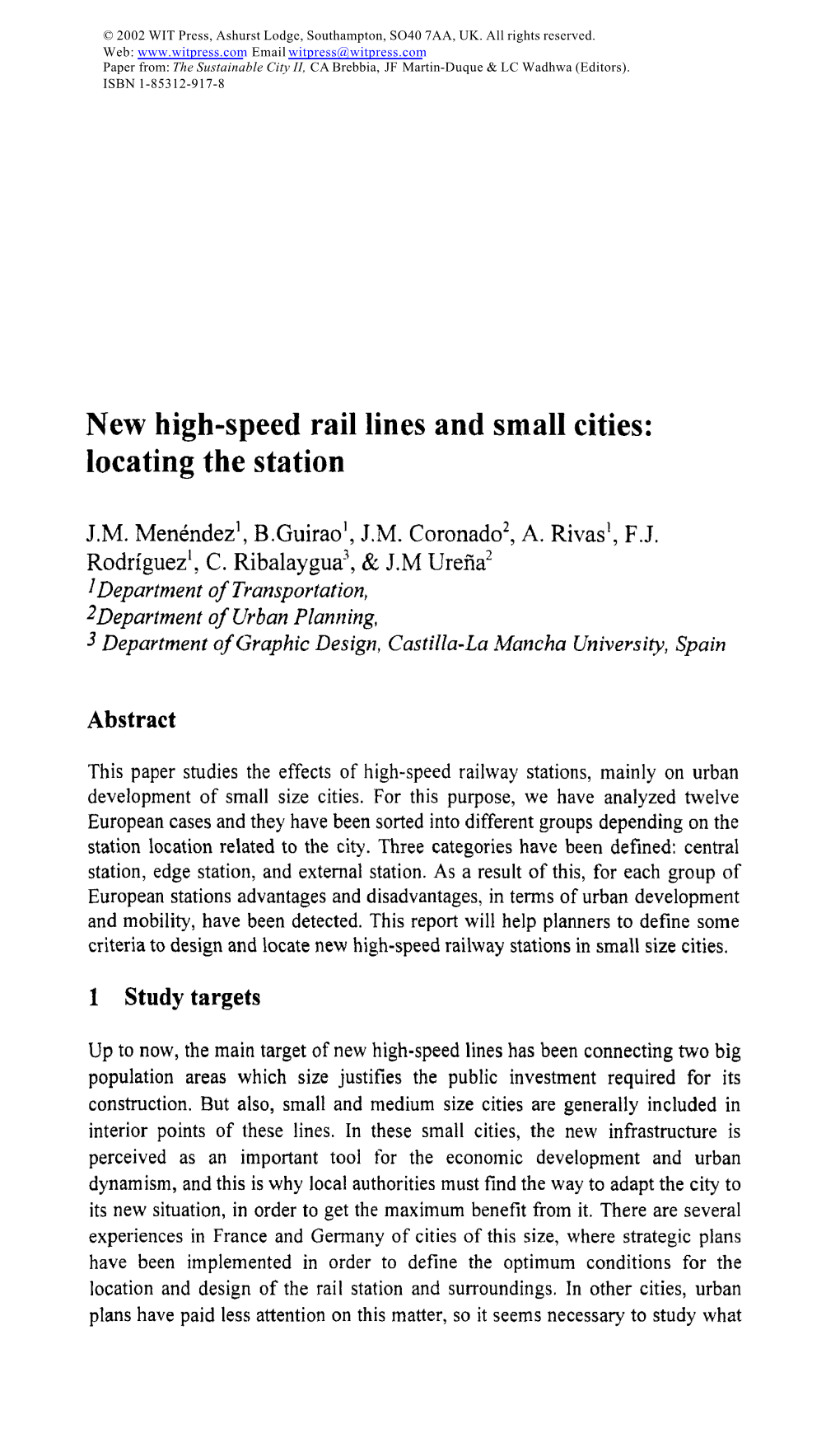 New High-Speed Rail Lines and Small Cities: Locating the Station