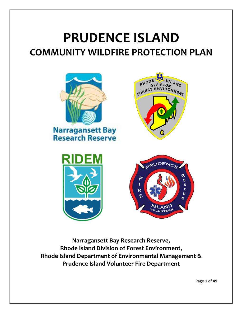 Prudence Island Community Wildfire Protection Plan