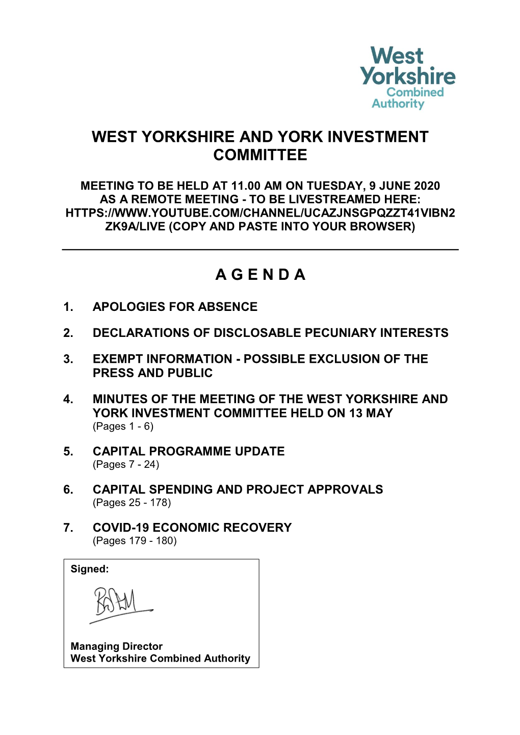 (Public Pack)Agenda Document for West Yorkshire and York