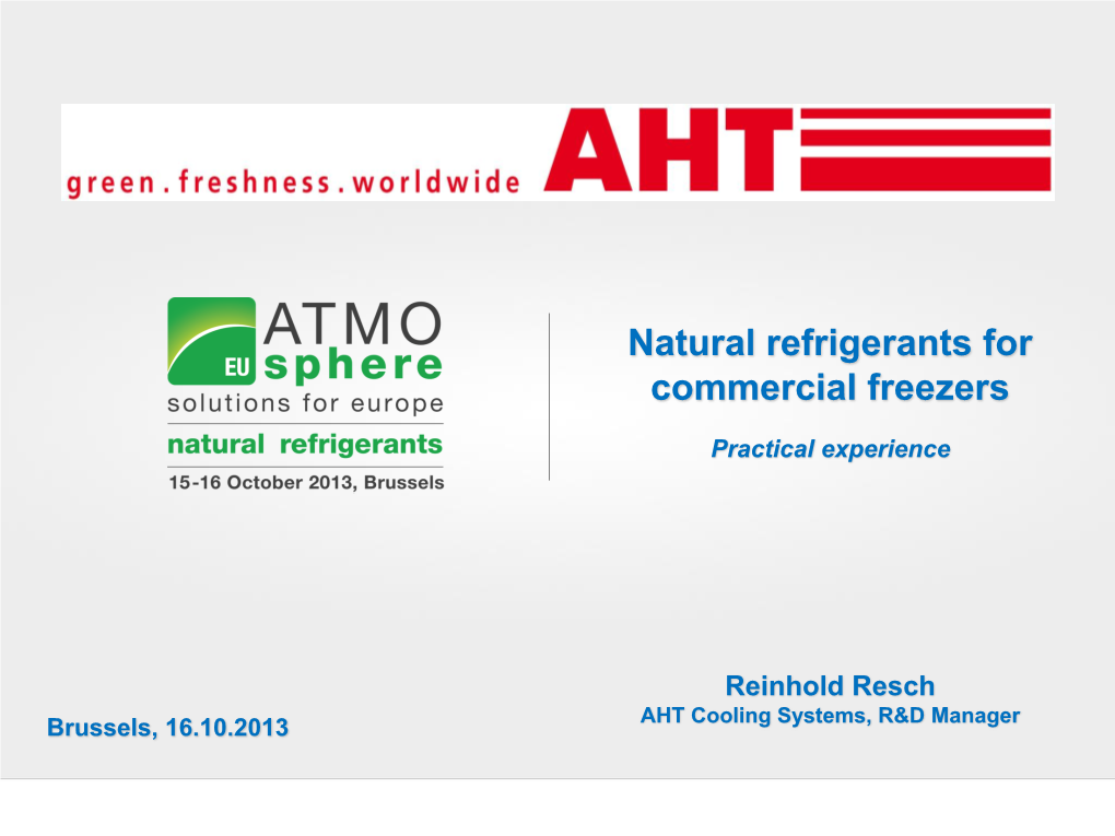 Natural Refrigerants for Commercial Freezers