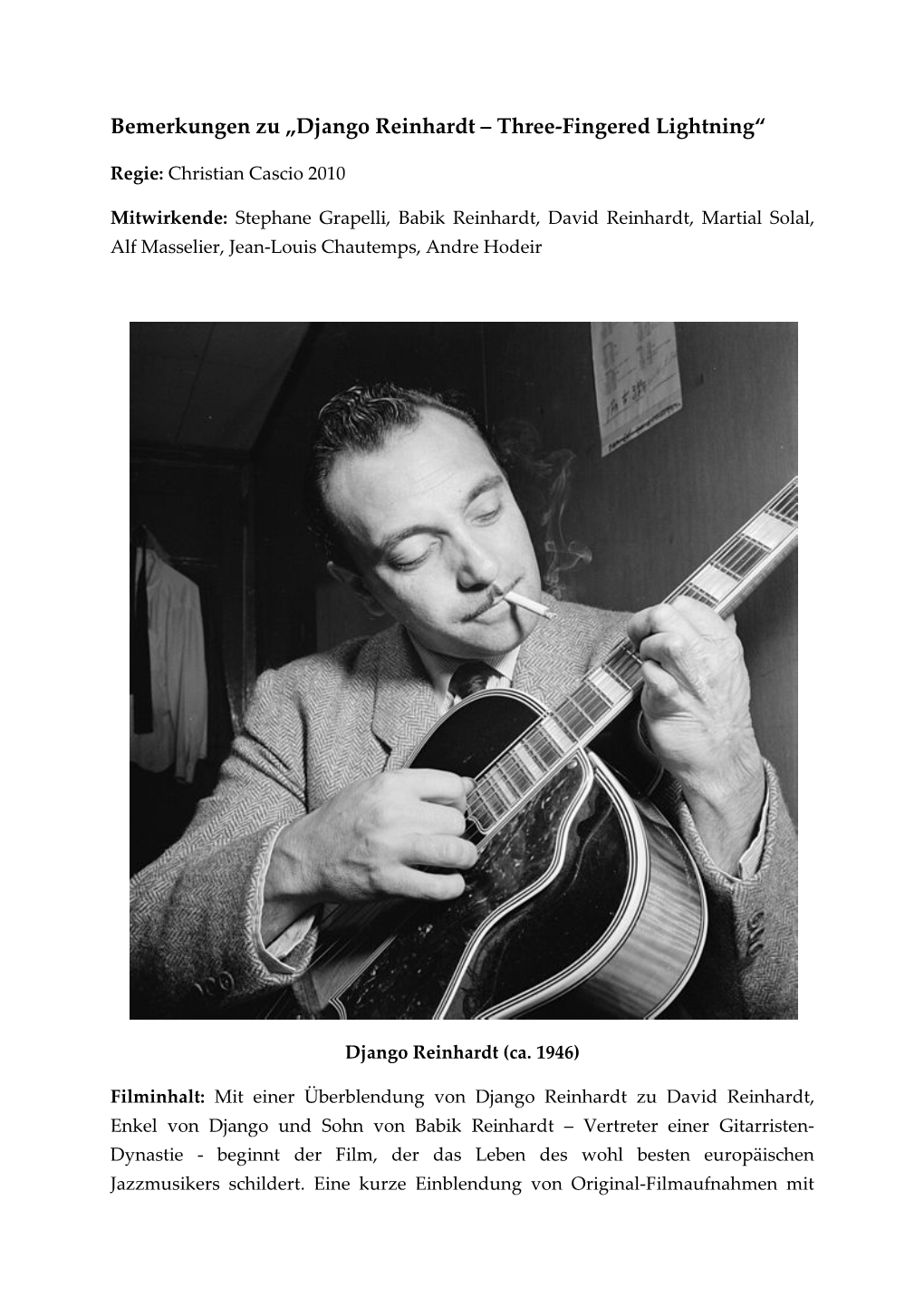 Dokumentation Django Reinhardt