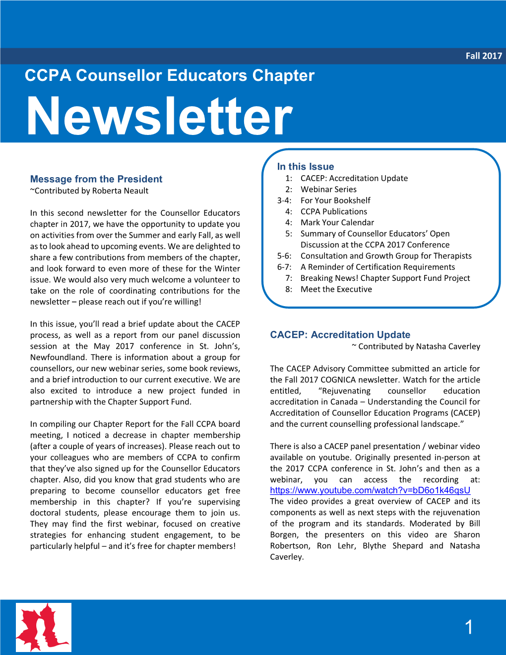 CCPA Counsellor Educators Chapter Newsletter