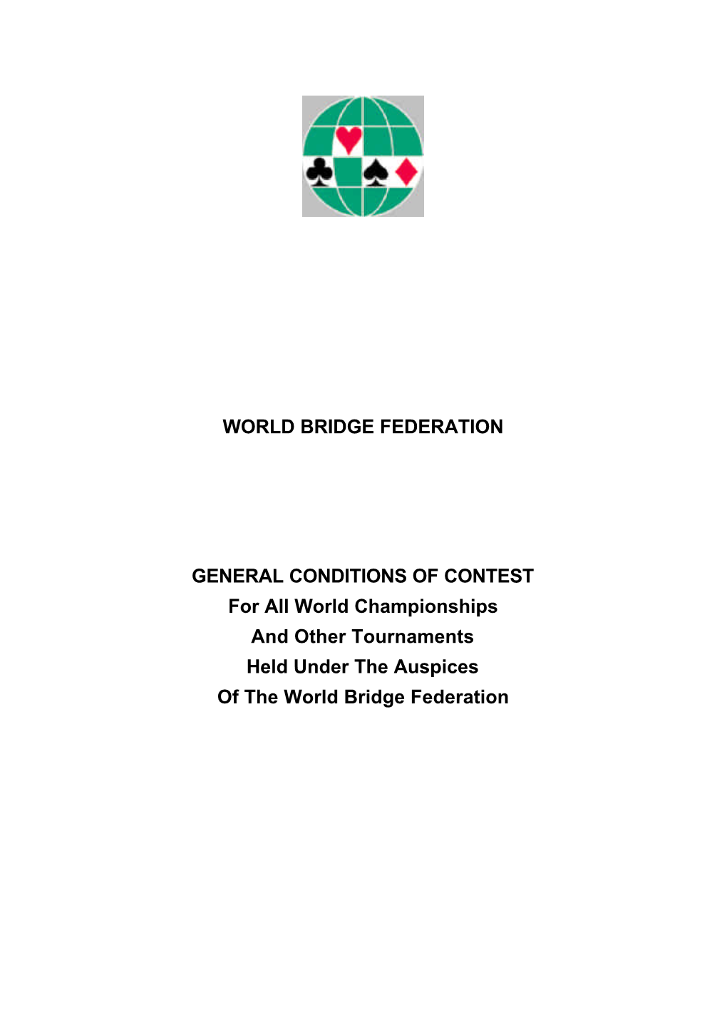 Wbf General Conditions of Contest