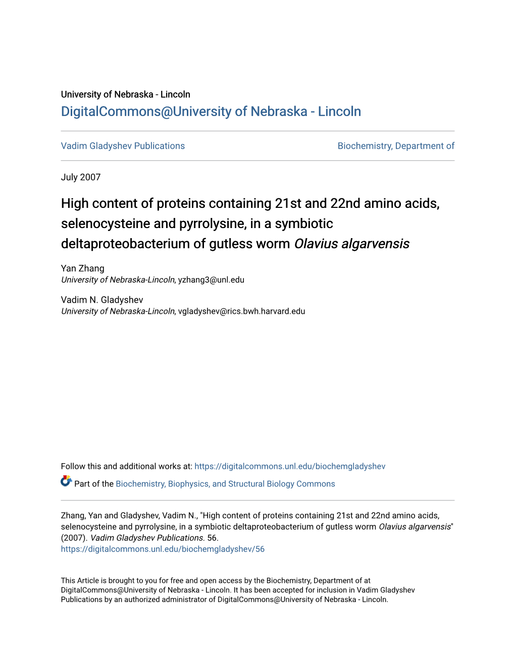 High Content of Proteins Containing 21St and 22Nd Amino Acids