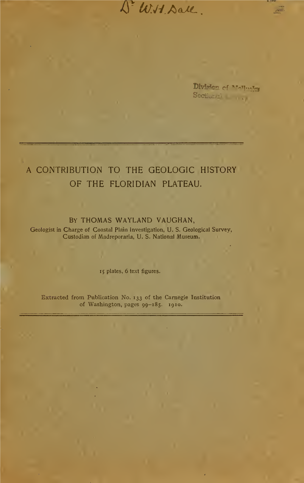 A Contribution to the Geologic History of the Floridian Plateau