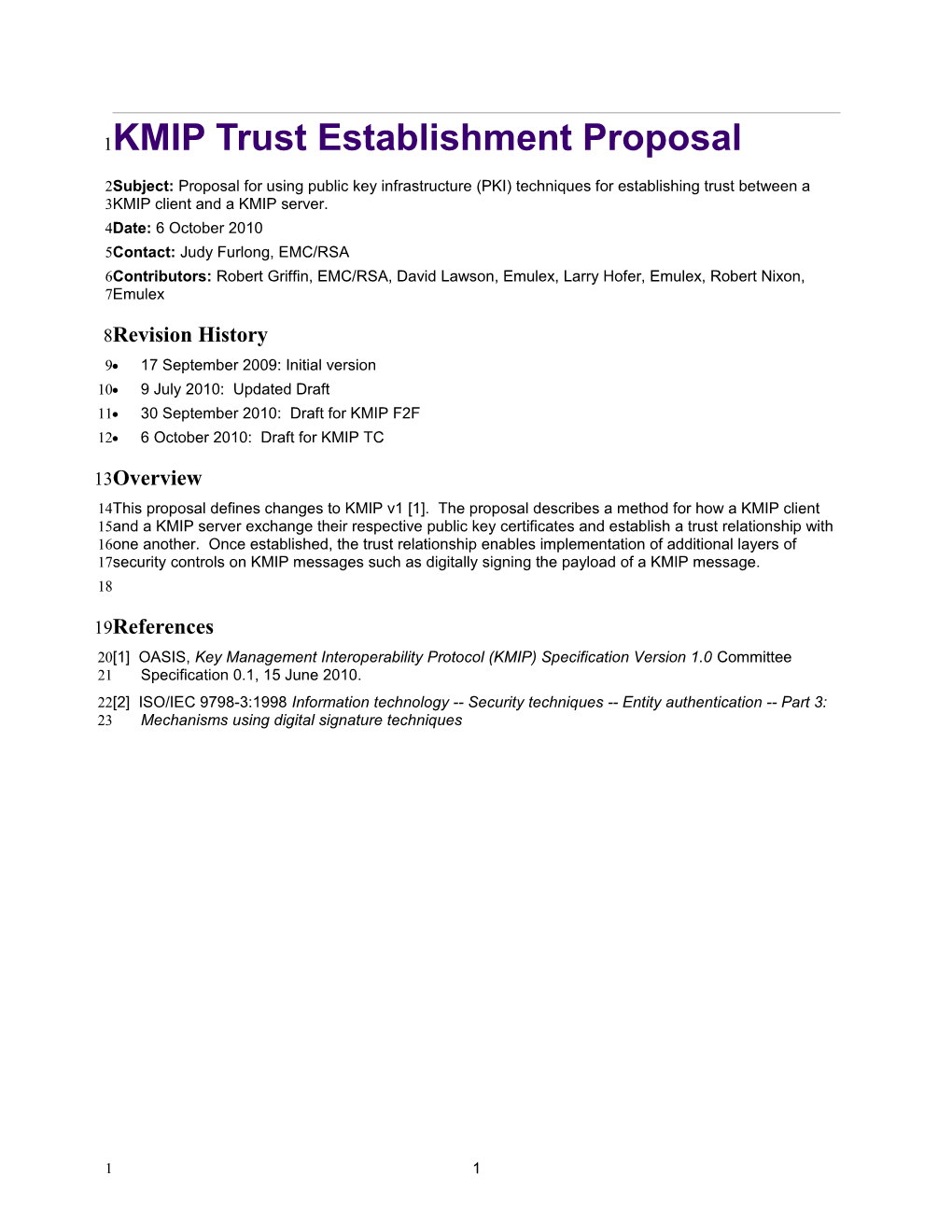 KMIP Trust Establishment Proposal