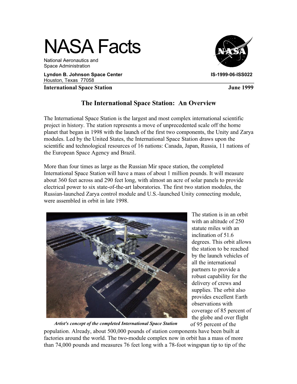 International Space Station Overview