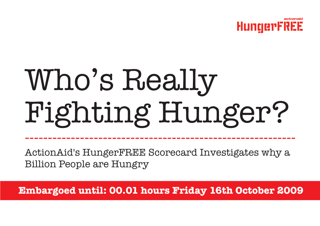 Who's Really Fighting Hunger?