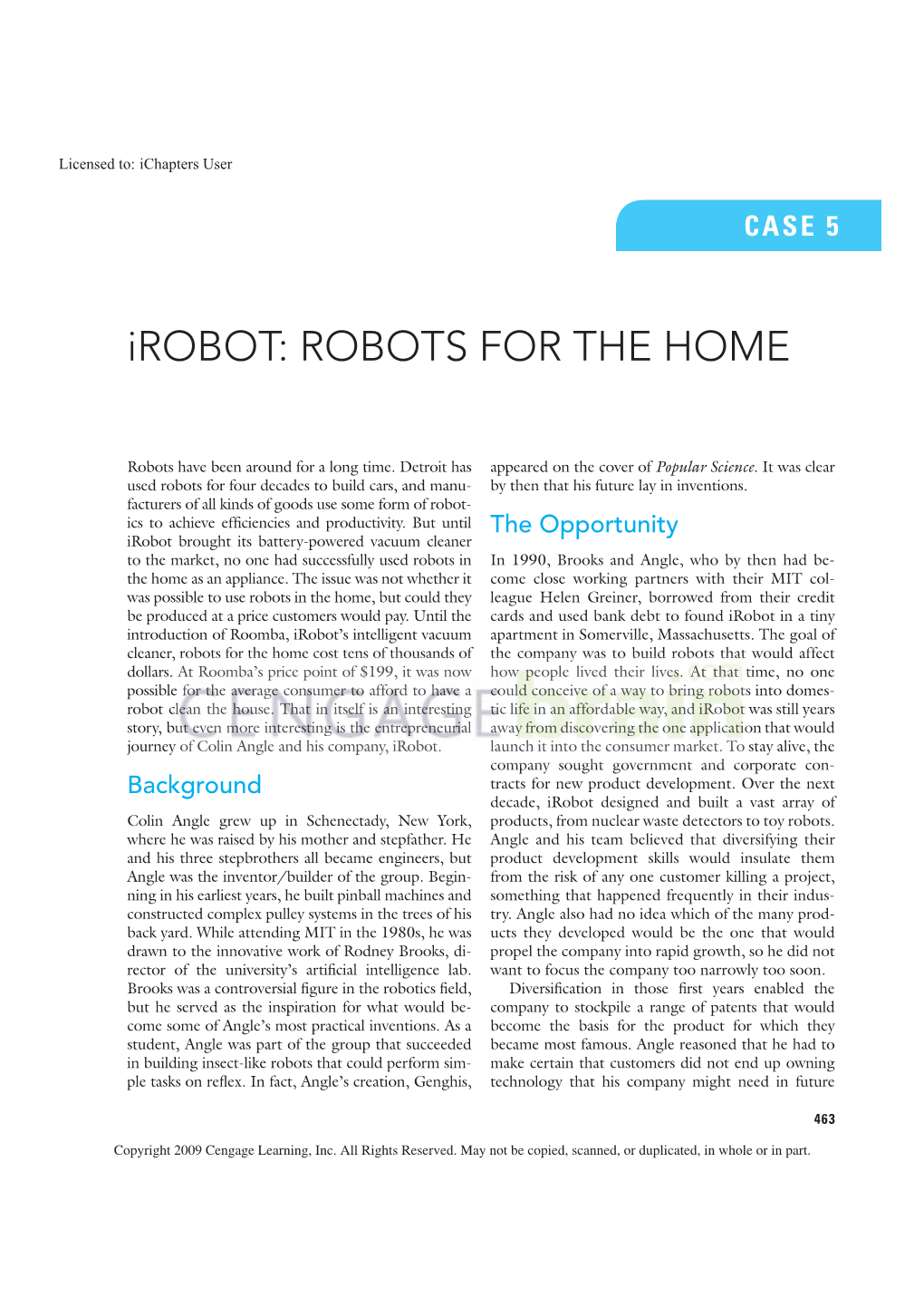 Irobot: ROBOTS for the HOME